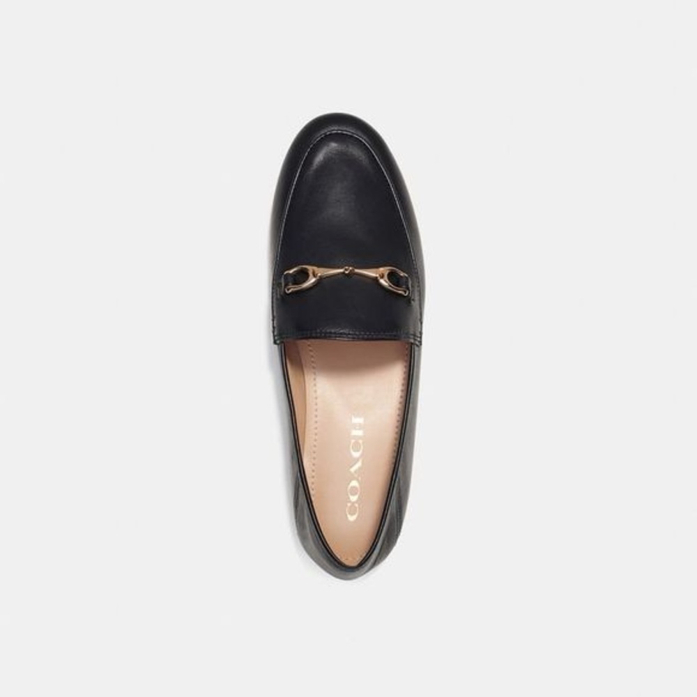 Coach Haley Black Leather Loafer